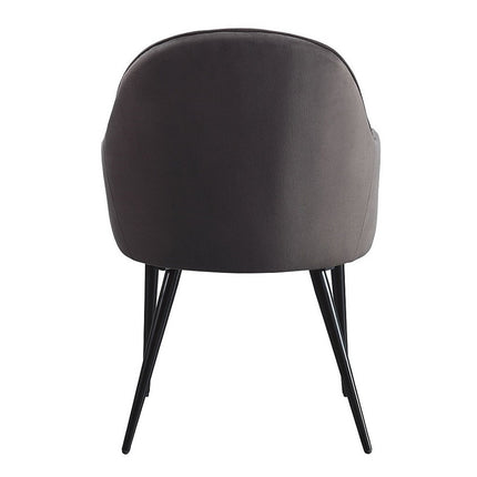 ACME 74011 Caspian Side Chair, Dark Gray Fabric & Black Finish