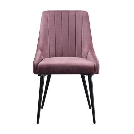 ACME 74012 Caspian Side Chair, Pink Fabric & Black Finish