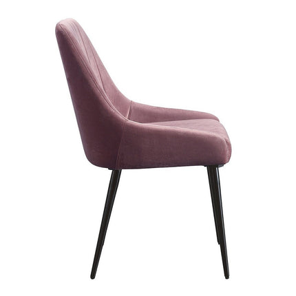 ACME 74012 Caspian Side Chair, Pink Fabric & Black Finish