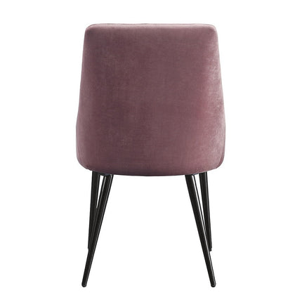 ACME 74012 Caspian Side Chair, Pink Fabric & Black Finish