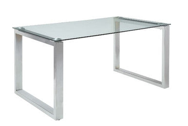 ACME 74015 Abraham Dining Table, Clear Glass & Chrome Finish ACME Furniture
