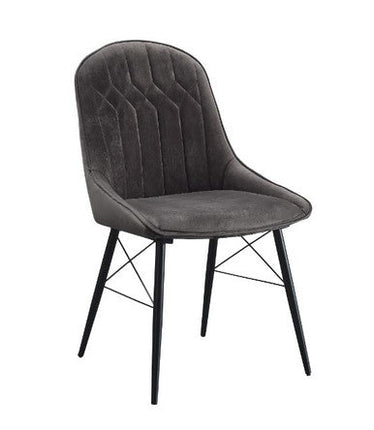 ACME 74016 Abraham Side Chair, Gray Fabric & Black Finish ACME Furniture