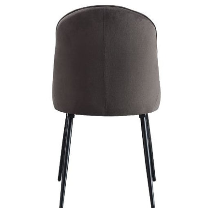 ACME 74016 Abraham Side Chair, Gray Fabric & Black Finish