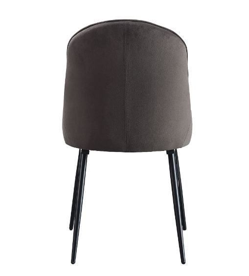 ACME 74016 Abraham Side Chair, Gray Fabric & Black Finish