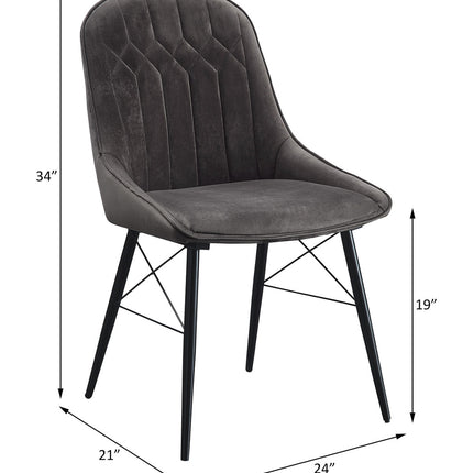 ACME 74016 Abraham Side Chair, Gray Fabric & Black Finish