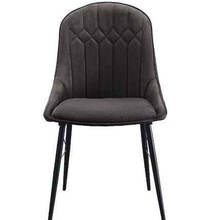 ACME 74016 Abraham Side Chair, Gray Fabric & Black Finish