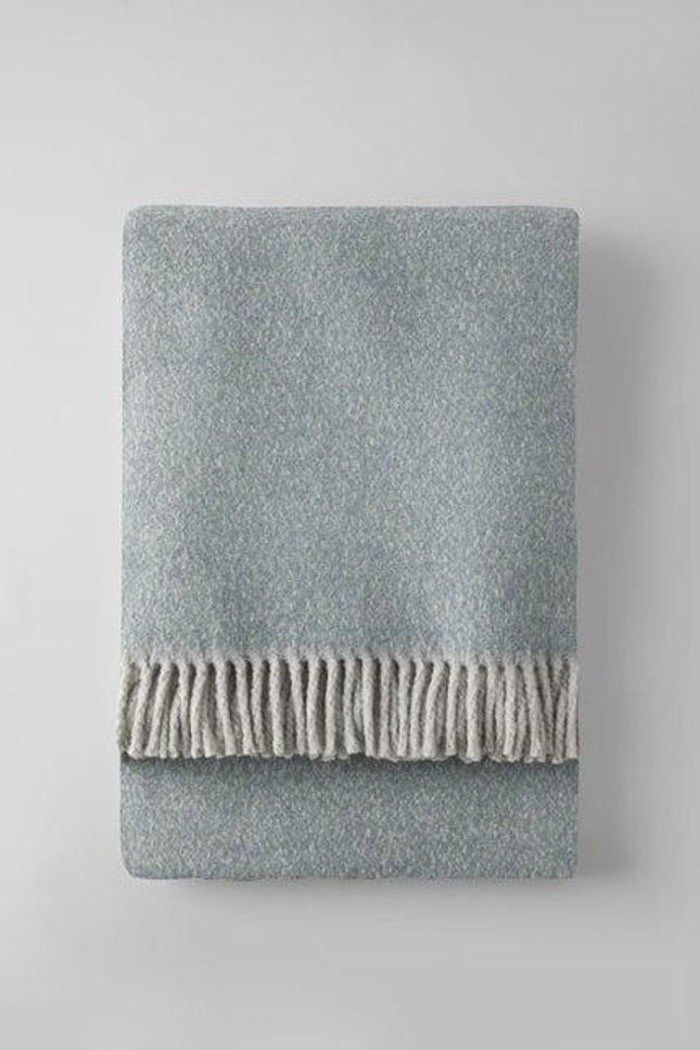 55" X 70" Slate Blue Cotton Blend Plush Throw Blanket with Fringe HomeRoots