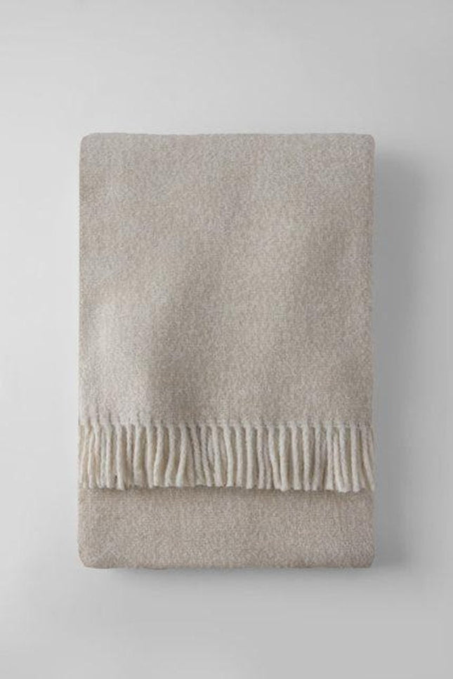 55" X 70" Linen Cotton Blend Plush Throw Blanket with Fringe HomeRoots