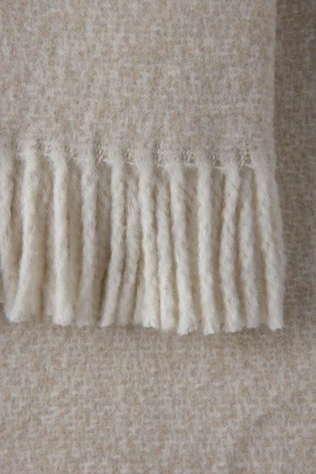 55" X 70" Linen Cotton Blend Plush Throw Blanket with Fringe HomeRoots