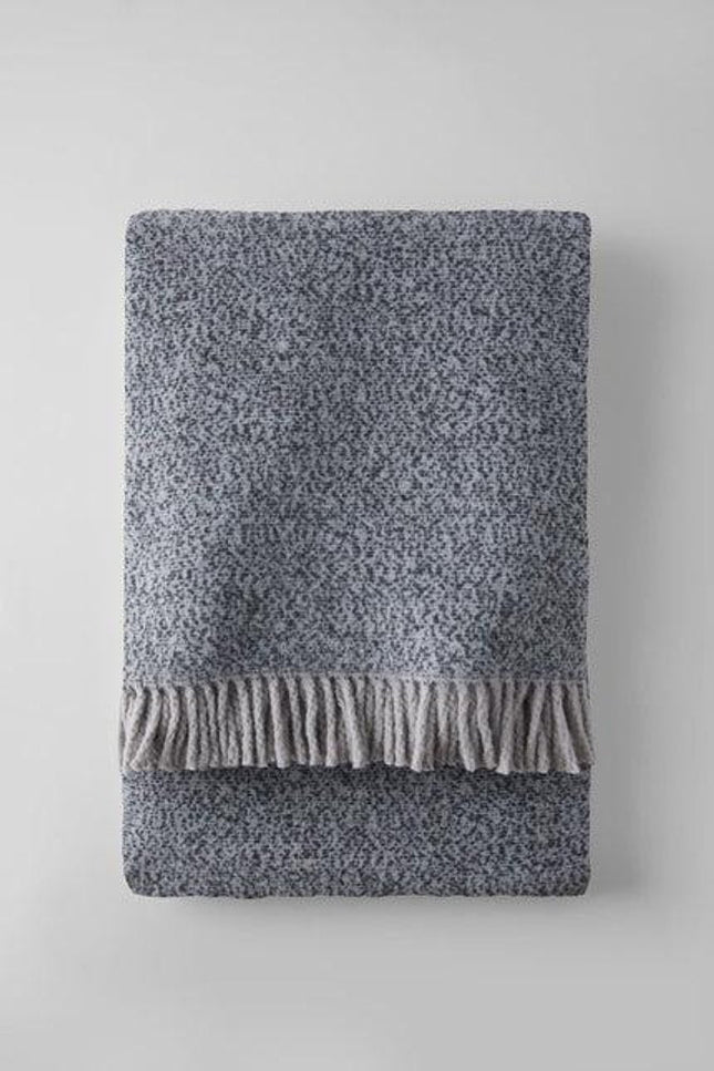 55" X 70" Black Cotton Blend Plush Throw Blanket with Fringe HomeRoots