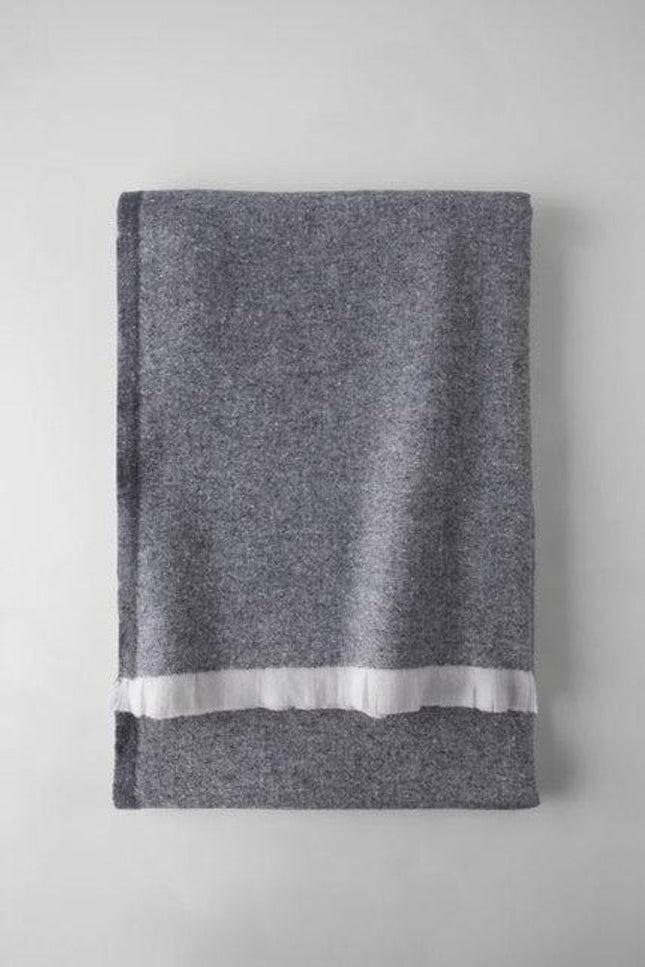55" X 70" Dark Gray Cotton Blend Throw Blanket with Fringe HomeRoots