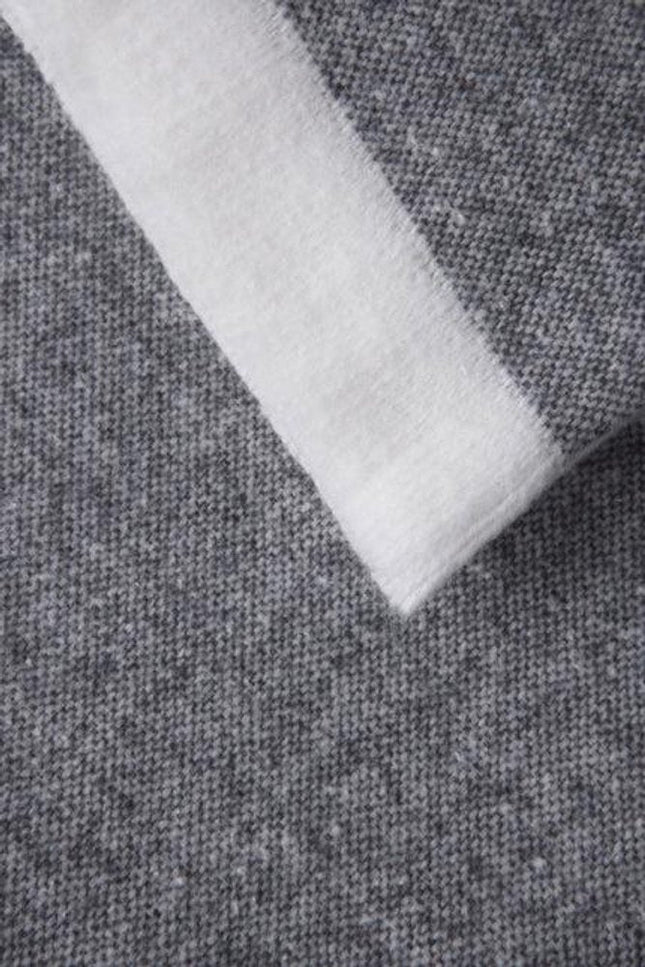 55" X 70" Dark Gray Cotton Blend Throw Blanket with Fringe HomeRoots