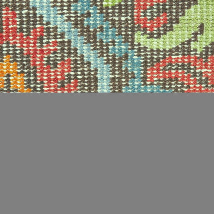9' X 13' Red Orange And Green Wool Geometric Hand Knotted Area Rug HomeRoots