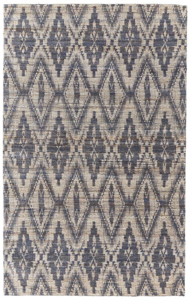 9' X 13' Gray And Tan Jute Geometric Hand Woven Area Rug HomeRoots