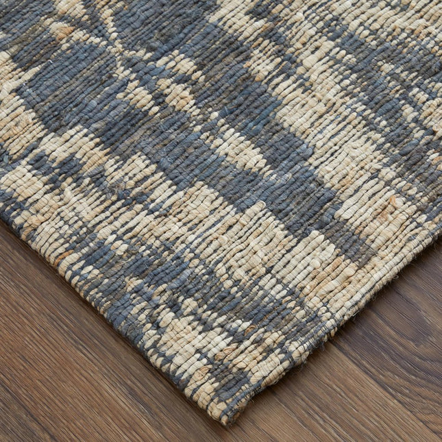 9' X 13' Gray And Tan Jute Geometric Hand Woven Area Rug HomeRoots