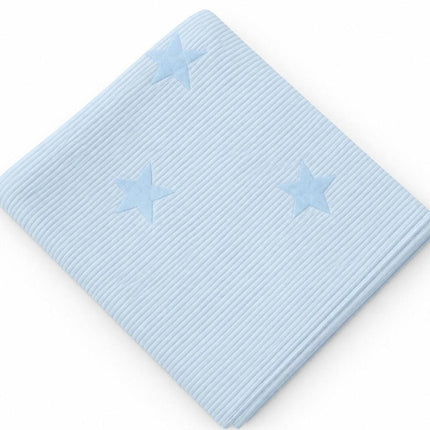 28" X 36" Blue Cotton Geometric Baby Blanket HomeRoots