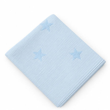 28" X 36" Blue Cotton Geometric Baby Blanket HomeRoots