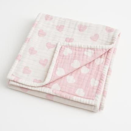 28" X 36" Blue And White Cotton Geometric Baby Blanket HomeRoots