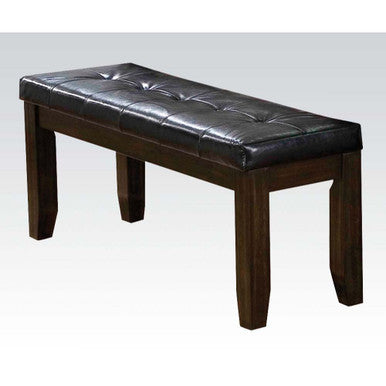 ACME 74625 Urbana Bench, Black PU & Espresso ACME Furniture