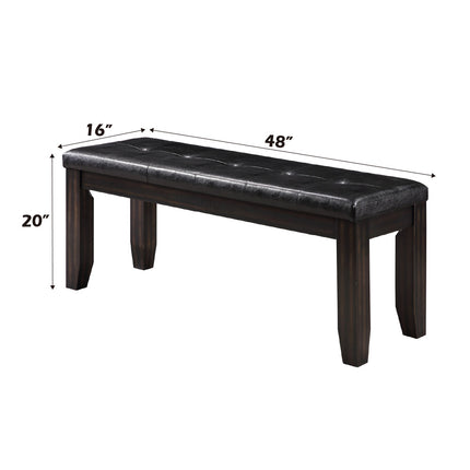 ACME 74625 Urbana Bench, Black PU & Espresso