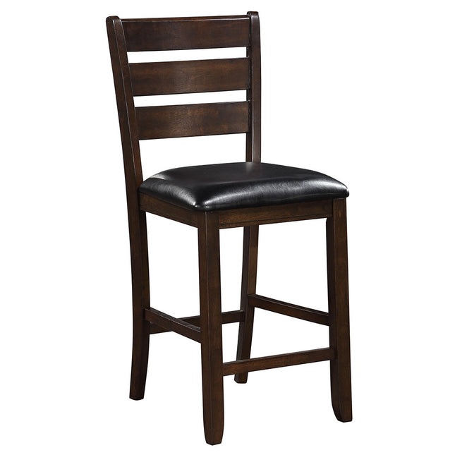 ACME 74633 Urbana Counter Height Chair (Set-2), Black PU & Espresso