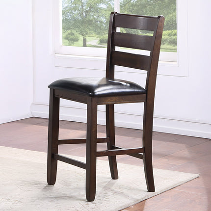 ACME 74633 Urbana Counter Height Chair (Set-2), Black PU & Espresso