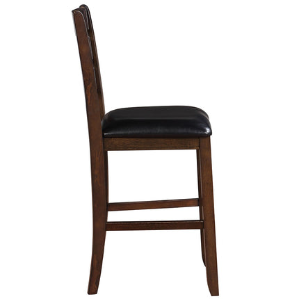 ACME 74633 Urbana Counter Height Chair (Set-2), Black PU & Espresso