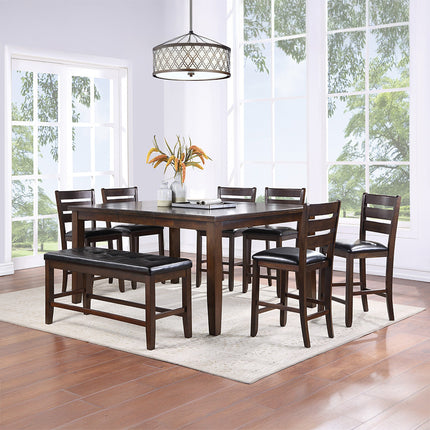ACME 74633 Urbana Counter Height Chair (Set-2), Black PU & Espresso