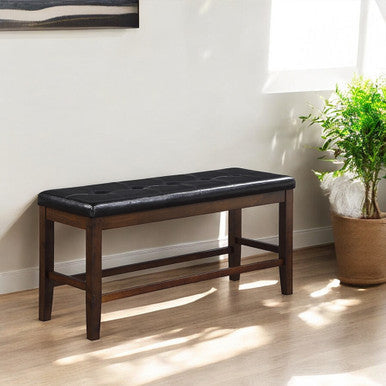 ACME 74634 Urbana Counter Height Bench, Black PU & Espresso ACME Furniture