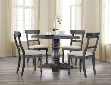 ACME 74640 Leventis Dining Table with Pedestal, Weathered Gray (1Set/2Ctn) ACME Furniture