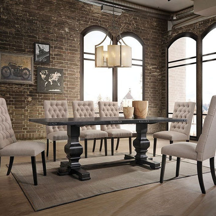ACME 74645 Morland Dining Table, Vintage Black (1Set/2Ctn)