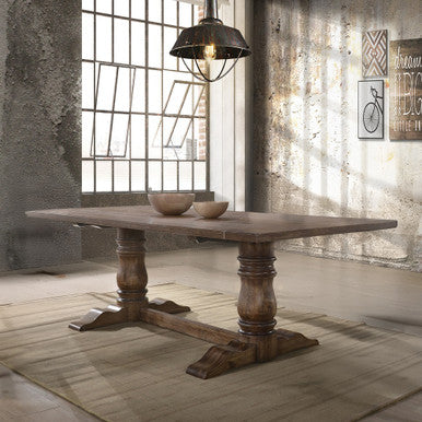 ACME 74655 Leventis Dining Table, Weathered Oak (1Set/2Ctn) ACME Furniture