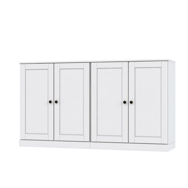 64" White Solid Wood Sideboard With Two Doors HomeRoots