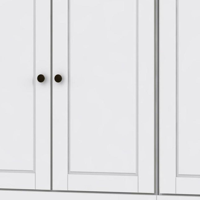 64" White Solid Wood Sideboard With Two Doors HomeRoots