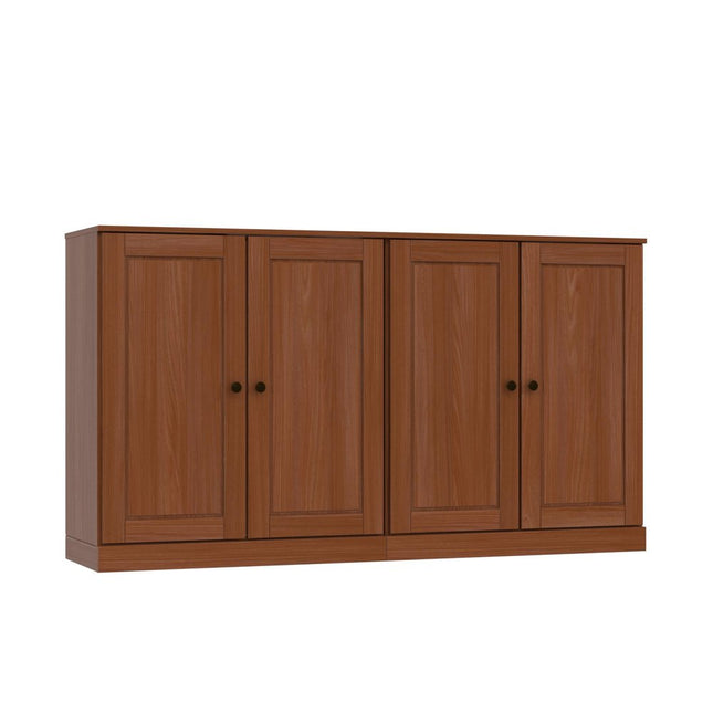 64" Coffee Solid Wood Sideboard With Two Doors HomeRoots