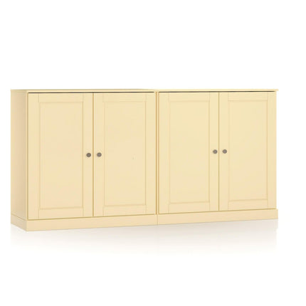 64" Yellow Solid Wood Sideboard With Two Doors HomeRoots