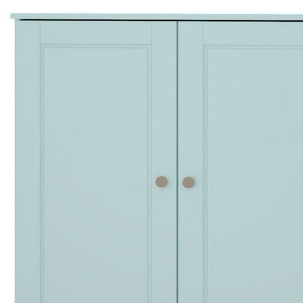 64" Aqua Solid Wood Sideboard With Two Doors HomeRoots