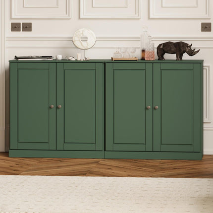 64" Green Solid Wood Sideboard With Two Doors HomeRoots