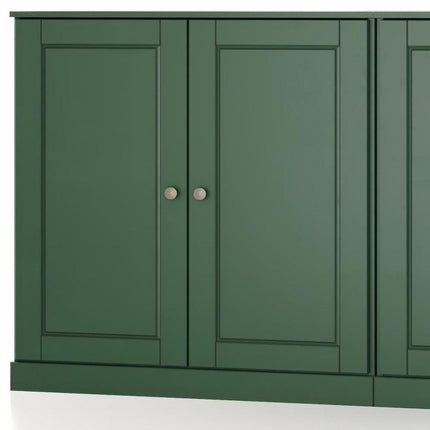 64" Green Solid Wood Sideboard With Two Doors HomeRoots