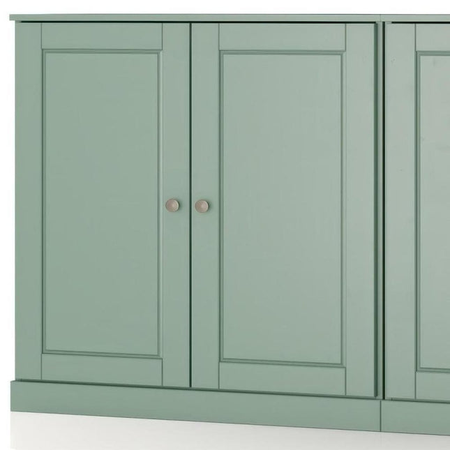 64" Sage Solid Wood Sideboard With Two Doors HomeRoots