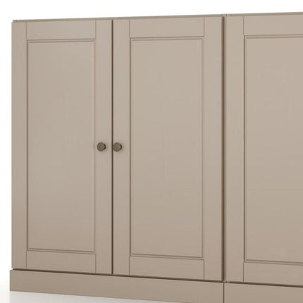 64" Beige Solid Wood Sideboard With Two Doors HomeRoots