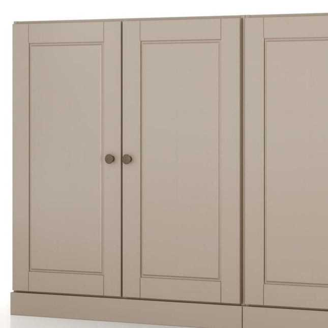 64" Beige Solid Wood Sideboard With Two Doors HomeRoots