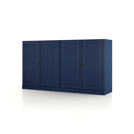 64" Navy Blue Solid Wood Sideboard With Two Doors HomeRoots