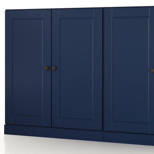 64" Navy Blue Solid Wood Sideboard With Two Doors HomeRoots