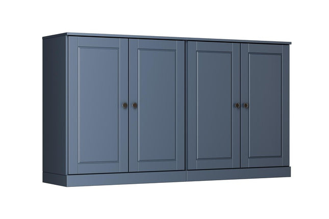 64" French Blue Solid Wood Sideboard With Two Doors HomeRoots