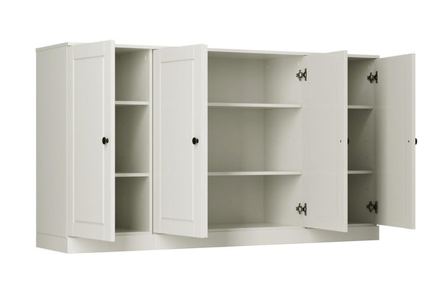 64" Off White Solid Wood Sideboard With Two Doors HomeRoots