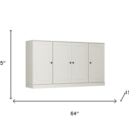 64" Off White Solid Wood Sideboard With Two Doors HomeRoots