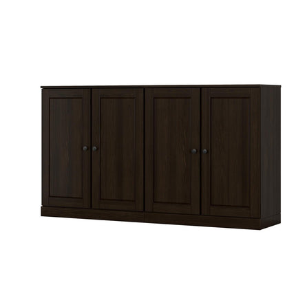 64" Espresso Solid Wood Sideboard With Two Doors HomeRoots