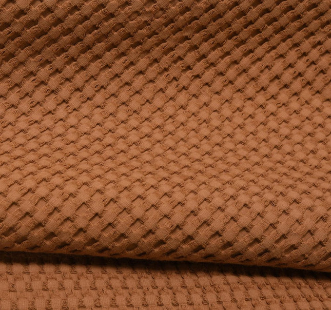 50" X 60" Amber Cotton Waffle Weave Throw Blanket HomeRoots