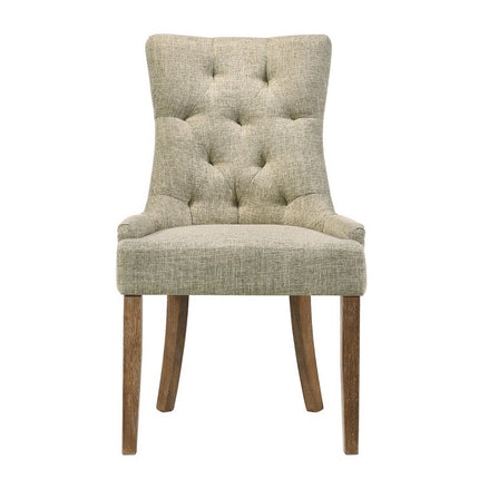 ACME 77162 Yotam Side Chair, Beige Fabric & Salvaged Oak Finish